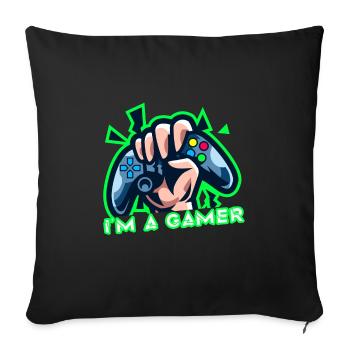 Epic Controller Design I'm A Gamer T-Shirt Present - Sofa pillowcase 17,3'' x 17,3'' (45 x 45 cm) - black - Front