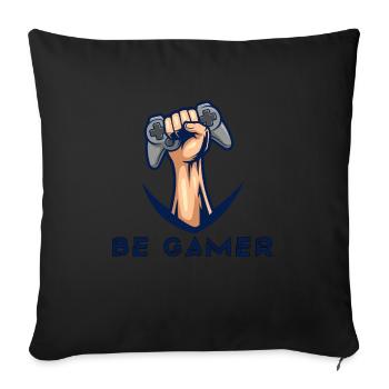 Vintage Be Gamer Awesome T-Shirt For Gamers - Sofa pillowcase 17,3'' x 17,3'' (45 x 45 cm) - black - Front