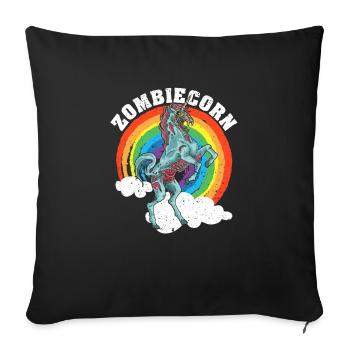 Zombiecorn Zombie Unicorn Lover Halloween Animal - Sofa pillowcase 17,3'' x 17,3'' (45 x 45 cm) - black - Front