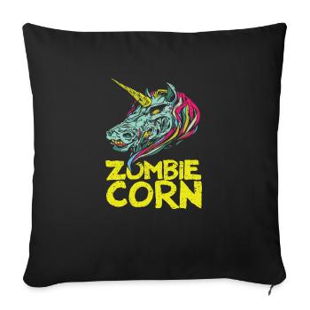 Zombiecorn Zombie Einhorn Liebhaber Halloween Tier - Sofakissenbezug 45 x 45 cm - Schwarz - Vorne