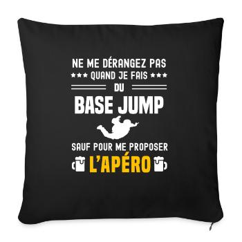 base jump ne dérangez pas sauf apéro - Housse de coussin décorative 45 x 45 cm - noir - Devant