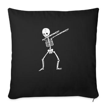 Halloween Dabbing Squelette Drôle Creepy Dab - Housse de coussin décorative 45 x 45 cm - noir - Devant