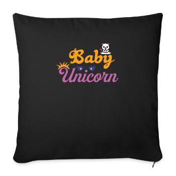 Bébé Einhorn Licorne - Housse de coussin décorative 45 x 45 cm - noir - Devant