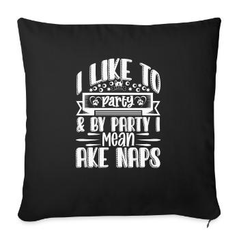 J’aime la fête avec la fête, je veux dire la sieste - Housse de coussin décorative 45 x 45 cm - noir - Devant