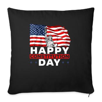 Happy Constitution Day New American USA America - Sofa pillowcase 17,3'' x 17,3'' (45 x 45 cm) - black - Front
