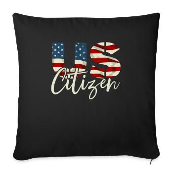 US Citizen New American USA Flag Constitution Day - Sofa pillowcase 17,3'' x 17,3'' (45 x 45 cm) - black - Front