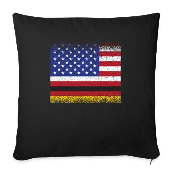 Usa Allemagne Drapeau Germano Américain Von Steuben Day - Housse de coussin décorative 45 x 45 cm - noir - Devant