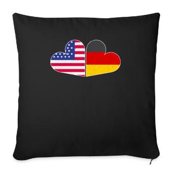 Usa Allemagne Drapeau Germano Américain Von Steuben Day - Housse de coussin décorative 45 x 45 cm - noir - Devant