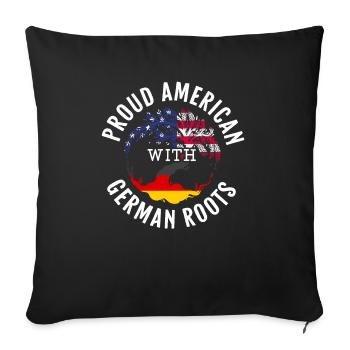 Fier Américain avec une racine allemande Von Steuben Day - Housse de coussin décorative 45 x 45 cm - noir - Devant