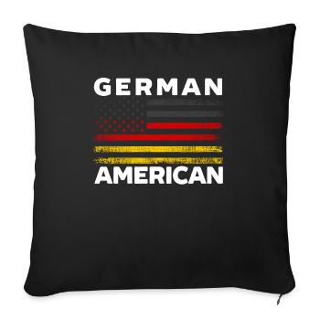 Usa Allemagne Drapeau Germano Américain Von Steuben Day - Housse de coussin décorative 45 x 45 cm - noir - Devant