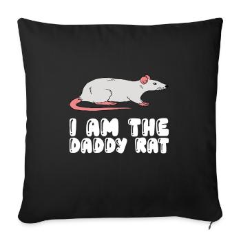 Je suis le père du rat - Housse de coussin décorative 45 x 45 cm - noir - Devant