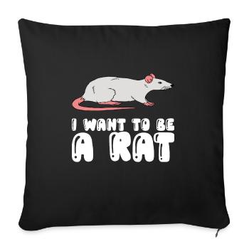 Je veux être un rat - Housse de coussin décorative 45 x 45 cm - noir - Devant