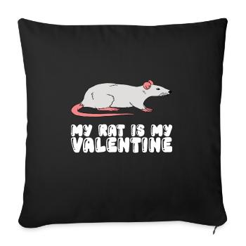 Mon rat est mon préféré - Housse de coussin décorative 45 x 45 cm - noir - Devant