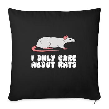 Ich Interessiere Mich Nur Für Ratten - Sofakissenbezug 45 x 45 cm - Schwarz - Vorne