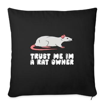 Croyez-moi et je suis un propriétaire de rats - Housse de coussin décorative 45 x 45 cm - noir - Devant