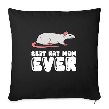 Best Rat Mother Ever - Sofa pillowcase 17,3'' x 17,3'' (45 x 45 cm) - black - Front