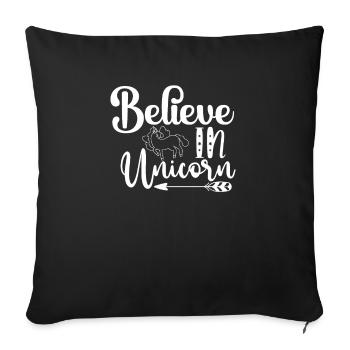 Belief in Unicorn Unicorn - Sofa pillowcase 17,3'' x 17,3'' (45 x 45 cm) - black - Front