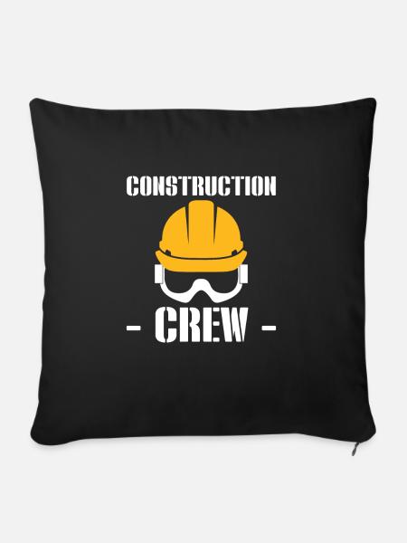 Construction Crew Straßenarbeiter - Sofakissenbezug 45 x 45 cm - Schwarz