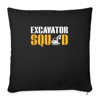 Excavator Squad Chemise Excavator Driver Cadeau - Housse de coussin décorative 45 x 45 cm - noir - Devant