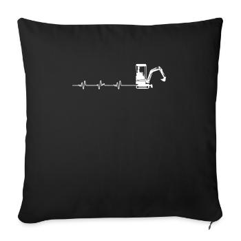Heartbeat Heartline Heart Rate Excavator Driver - Housse de coussin décorative 45 x 45 cm - noir - Devant