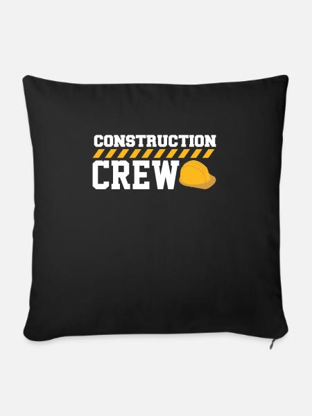 Construction Crew Straßenarbeiter - Sofakissenbezug 45 x 45 cm - Schwarz