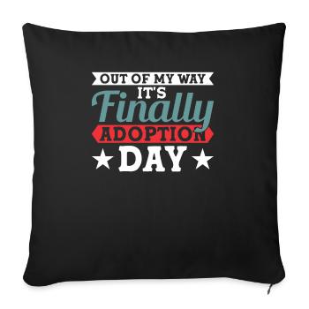 Adopts Adopts Foster Father Foster Mother - Sofa pillowcase 17,3'' x 17,3'' (45 x 45 cm) - black - Front