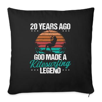20 Birthday Kitesurf Legend Kiteboard 20 Year Old - Sofakissenbezug 45 x 45 cm - Schwarz - Vorne
