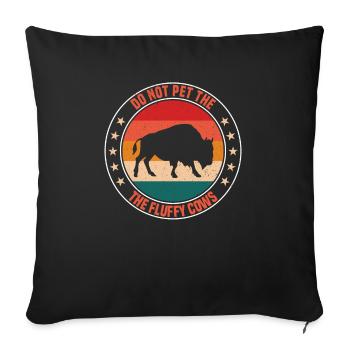 Bison Buffalo Yellowstone Park - Sofa pillowcase 17,3'' x 17,3'' (45 x 45 cm) - black - Front