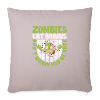Halloween Zombie Zombies Eat Brains None - Sofa pillowcase 17,3'' x 17,3'' (45 x 45 cm) - light taupe - Front