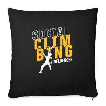 Social Media Influencer Social Climbing Meme - Sofa pillowcase 17,3'' x 17,3'' (45 x 45 cm) - black - Front