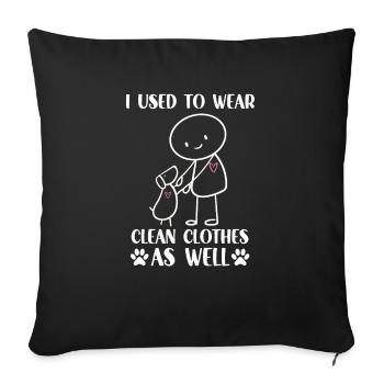 Drôle de chien Propriétaire Cadeau Chiens Dictons Chien - Housse de coussin décorative 45 x 45 cm - noir - Devant