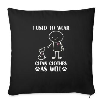 Mignon bâton figure Propriétaires de chiens Chiens - Housse de coussin décorative 45 x 45 cm - noir - Devant