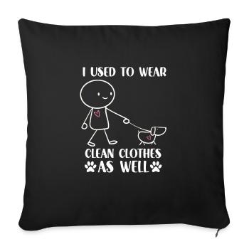 Gassi dit pour les propriétaires de chiens Drôles de propriétaires de chiens - Housse de coussin décorative 45 x 45 cm - noir - Devant