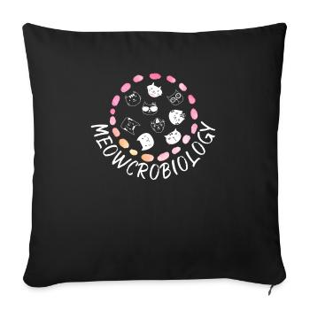 Meowcrobiology Science Microbiologie Scientifique Cat - Housse de coussin décorative 45 x 45 cm - noir - Devant