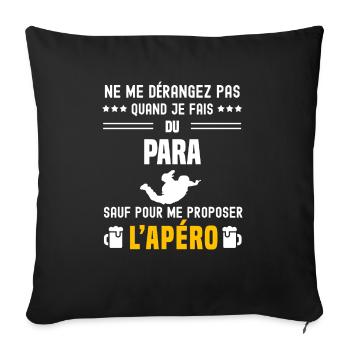 para ne dérangez pas sauf apéro - Housse de coussin décorative 45 x 45 cm - noir - Devant
