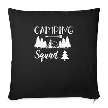 Camping Kader Wandershirt - Sofakissenbezug 45 x 45 cm - Schwarz - Vorne