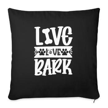 Vie Amour Aboiements - Housse de coussin décorative 45 x 45 cm - noir - Devant