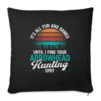 Arrowhead Hunting Spot Vintage Collector Humor - Sofakissenbezug 45 x 45 cm - Schwarz - Vorne