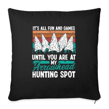 Artifact Collector Funny Arrowhead Hunting Spot - Sofa pillowcase 17,3'' x 17,3'' (45 x 45 cm) - black - Front