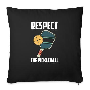Respect The Pickleball Funny Paddle Pickleball Pun - Sofa pillowcase 17,3'' x 17,3'' (45 x 45 cm) - black - Front