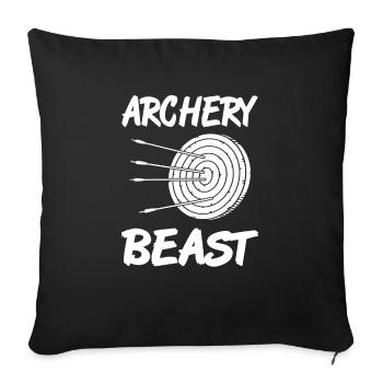Archery Beast Retro T-Shirt For Archers Present - Sofa pillowcase 17,3'' x 17,3'' (45 x 45 cm) - black - Front
