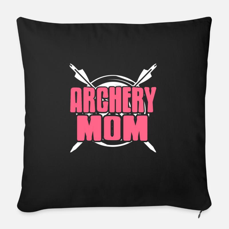 Archery Mom Retro Awesome T-Shirt Present Gift - Sofakissenbezug 45 x 45 cm - Schwarz