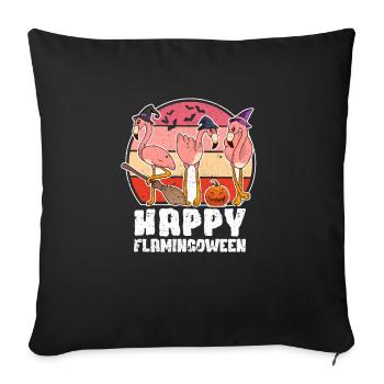 Drôle de Flamingo Lover Halloween Party Fan - Housse de coussin décorative 45 x 45 cm - noir - Devant