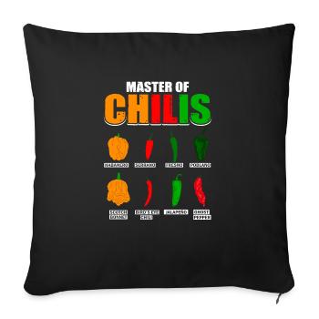 Master of Chilies Habanero Chili Lovers - Sofa pillowcase 17,3'' x 17,3'' (45 x 45 cm) - black - Front
