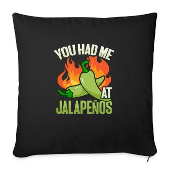 Jalapeno Scoville Chili Lovers - Sofa pillowcase 17,3'' x 17,3'' (45 x 45 cm) - black - Front