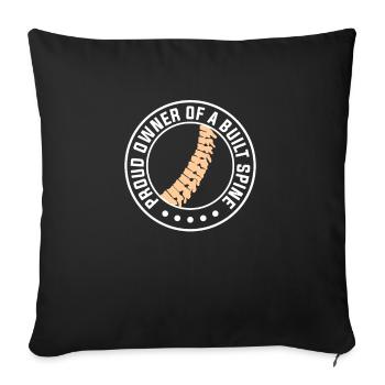 Fier propriétaire d’une sensibilisation à la scoliose de la colonne vertébrale construite - Housse de coussin décorative 45 x 45 cm - noir - Devant