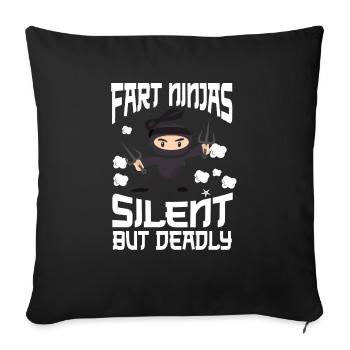 Ninja Ninjutsu Judo Katana Kids Shuriken Warrior - Sofa pillowcase 17,3'' x 17,3'' (45 x 45 cm) - black - Front