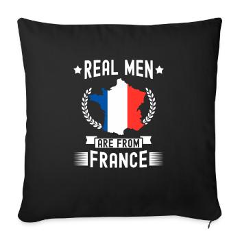 France - Housse de coussin décorative 45 x 45 cm - noir - Devant