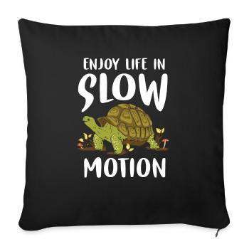 Turtle Relaxed Chill Sea Ocean Beach - Sofa pillowcase 17,3'' x 17,3'' (45 x 45 cm) - black - Front