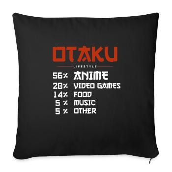 Japanese Anime Manga Girl Senpai Nani Kawai Otaku - Sofa pillowcase 17,3'' x 17,3'' (45 x 45 cm) - black - Front